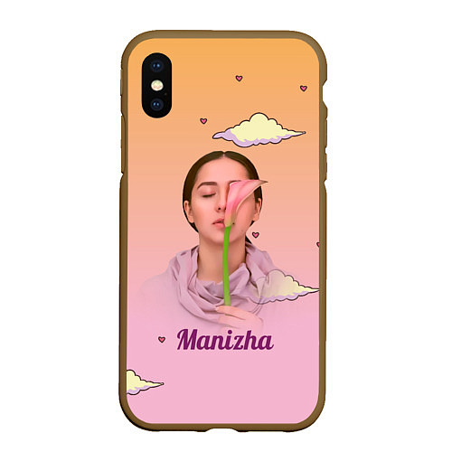 Чехол iPhone XS Max матовый Манижа Manizha / 3D-Коричневый – фото 1