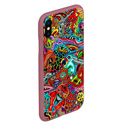 Чехол iPhone XS Max матовый Яркая абстракция bright abstraction, цвет: 3D-малиновый — фото 2