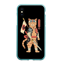 Чехол iPhone XS Max матовый Shogun Cat, цвет: 3D-мятный