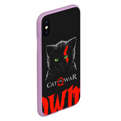 Чехол iPhone XS Max матовый Cat of war, цвет: 3D-сиреневый — фото 2