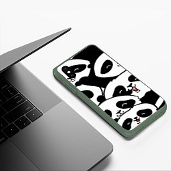 Чехол iPhone XS Max матовый Панды, цвет: 3D-темно-зеленый — фото 2