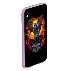 Чехол iPhone XS Max матовый Ангел смерти, цвет: 3D-сиреневый — фото 2