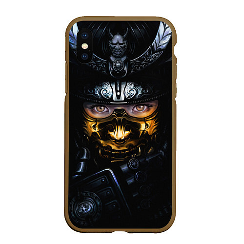 Чехол iPhone XS Max матовый Девушка Самурай / 3D-Коричневый – фото 1