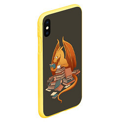 Чехол iPhone XS Max матовый Book Dragon, цвет: 3D-желтый — фото 2