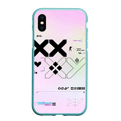 Чехол iPhone XS Max матовый Printstream style Поток информации Белизна 0 1,Чер, цвет: 3D-мятный