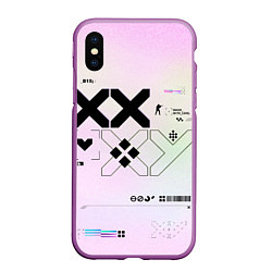 Чехол iPhone XS Max матовый Printstream style Поток информации Белизна 0 1,Чер, цвет: 3D-фиолетовый