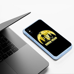 Чехол iPhone XS Max матовый Siren Head Yellow Moon, цвет: 3D-голубой — фото 2