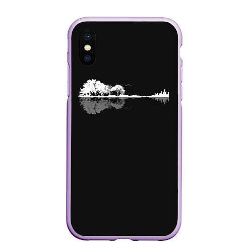 Чехол iPhone XS Max матовый Natural Guitar Reflection / 3D-Сиреневый – фото 1