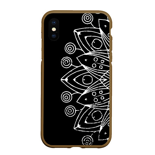 Чехол iPhone XS Max матовый Mandala / 3D-Коричневый – фото 1