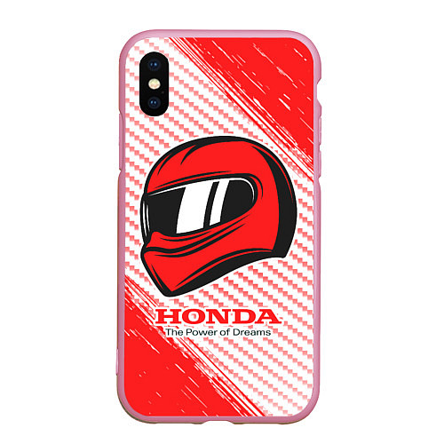 Чехол iPhone XS Max матовый Honda - Strokes / 3D-Розовый – фото 1