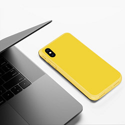 Чехол iPhone XS Max матовый Хляби Небесные, цвет чёрный, цвет: 3D-желтый — фото 2
