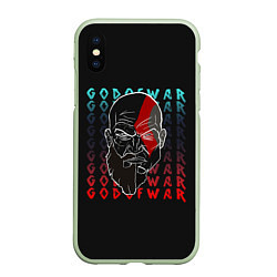 Чехол iPhone XS Max матовый Old God GOW, цвет: 3D-салатовый