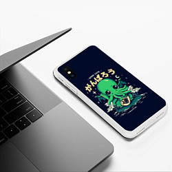 Чехол iPhone XS Max матовый Cthulhu Good Luck, цвет: 3D-белый — фото 2