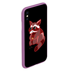 Чехол iPhone XS Max матовый Сердитый енотик, цвет: 3D-фиолетовый — фото 2