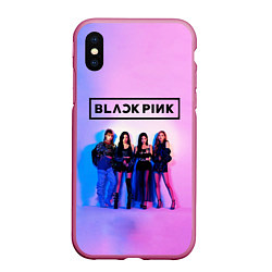 Чехол iPhone XS Max матовый BLACKPINK, цвет: 3D-малиновый