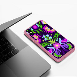 Чехол iPhone XS Max матовый Мексиканская феерия, цвет: 3D-малиновый — фото 2