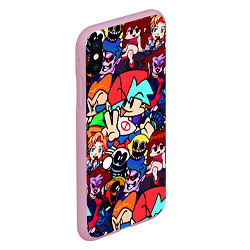 Чехол iPhone XS Max матовый Friday Night Funkin все герои, цвет: 3D-розовый — фото 2