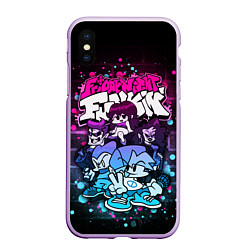 Чехол iPhone XS Max матовый Friday Night Funkin Neon, цвет: 3D-сиреневый