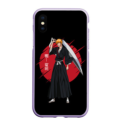 Чехол iPhone XS Max матовый BLEACH - Ichigo Kurosaki / 3D-Светло-сиреневый – фото 1