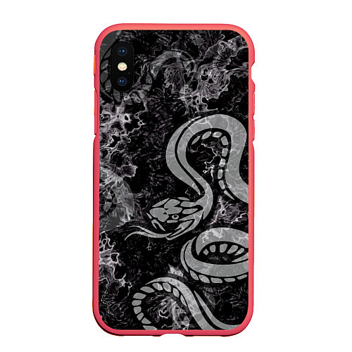 Чехол iPhone XS Max матовый COBRA RAGE / 3D-Красный – фото 1