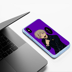 Чехол iPhone XS Max матовый Jujutsu kai Anime, цвет: 3D-голубой — фото 2