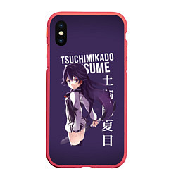 Чехол iPhone XS Max матовый Natsume Tsuchimikado anime, цвет: 3D-красный