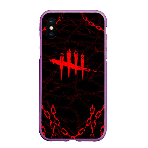 Чехол iPhone XS Max матовый DEAD BY DAYLIGHT ЦЕПИ / 3D-Фиолетовый – фото 1