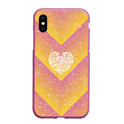 Чехол iPhone XS Max матовый Сердечко АПВ 74ЛЖ, цвет: 3D-малиновый