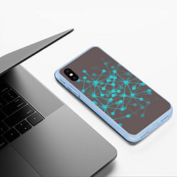 Чехол iPhone XS Max матовый Firefly, цвет: 3D-голубой — фото 2