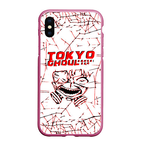 Чехол iPhone XS Max матовый Tokyo - ghoul / 3D-Малиновый – фото 1