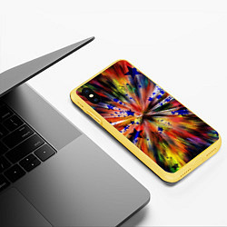 Чехол iPhone XS Max матовый Звездный путь, цвет: 3D-желтый — фото 2