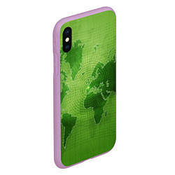 Чехол iPhone XS Max матовый Карта мира, цвет: 3D-сиреневый — фото 2