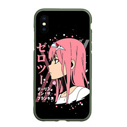 Чехол iPhone XS Max матовый Darling in the Franxx Zero Two, цвет: 3D-темно-зеленый