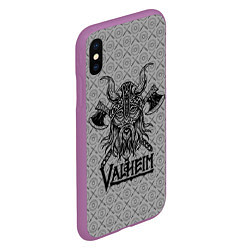 Чехол iPhone XS Max матовый Valheim Viking dark, цвет: 3D-фиолетовый — фото 2