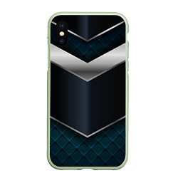 Чехол iPhone XS Max матовый 3D dark metal, цвет: 3D-салатовый