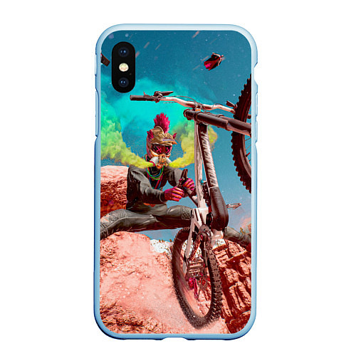 Чехол iPhone XS Max матовый Riders Republic / 3D-Голубой – фото 1