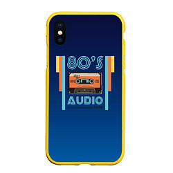 Чехол iPhone XS Max матовый 80s audio tape, цвет: 3D-желтый