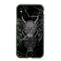 Чехол iPhone XS Max матовый The devil is inside, цвет: 3D-темно-зеленый