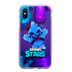 Чехол iPhone XS Max матовый Сквик Squeak Brawl Stars, цвет: 3D-светло-сиреневый