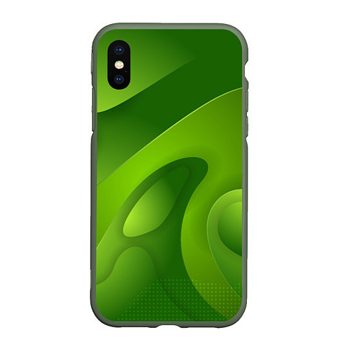 Чехол iPhone XS Max матовый 3d Green abstract / 3D-Темно-зеленый – фото 1