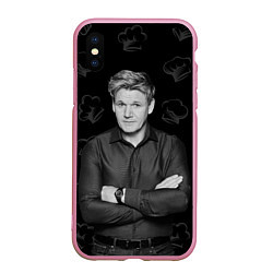 Чехол iPhone XS Max матовый ГОРДОН РАМЗИ Gordon Ramsay, цвет: 3D-розовый