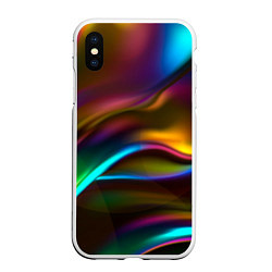 Чехол iPhone XS Max матовый Градиент, цвет: 3D-белый