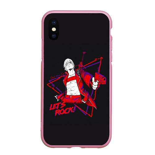 Чехол iPhone XS Max матовый Lets Rock DMC / 3D-Розовый – фото 1