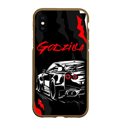 Чехол iPhone XS Max матовый NISSAN GT-R GODZILLA, цвет: 3D-коричневый