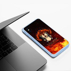 Чехол iPhone XS Max матовый Valheim девушка воин, цвет: 3D-голубой — фото 2