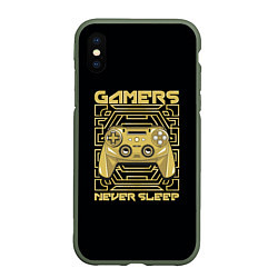 Чехол iPhone XS Max матовый GAMERS NEVER SLEEP