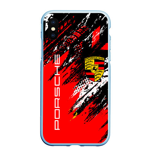 Чехол iPhone XS Max матовый PORSCHE ПОРШЕ ГРАНЖ / 3D-Голубой – фото 1