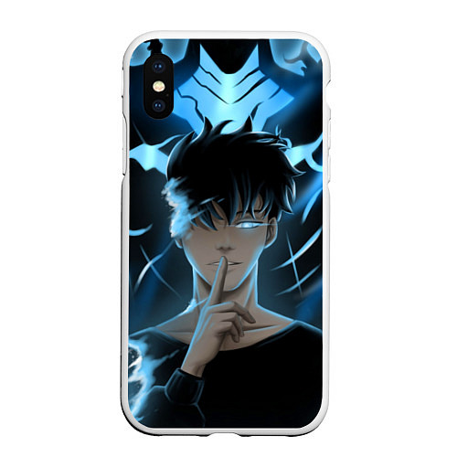 Чехол iPhone XS Max матовый Solo leveling Manga / 3D-Белый – фото 1