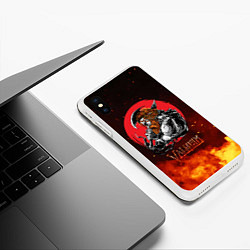 Чехол iPhone XS Max матовый Valheim огненный викинг, цвет: 3D-белый — фото 2