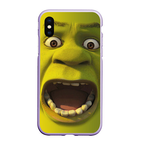 Чехол iPhone XS Max матовый Shrek is Yelling / 3D-Светло-сиреневый – фото 1